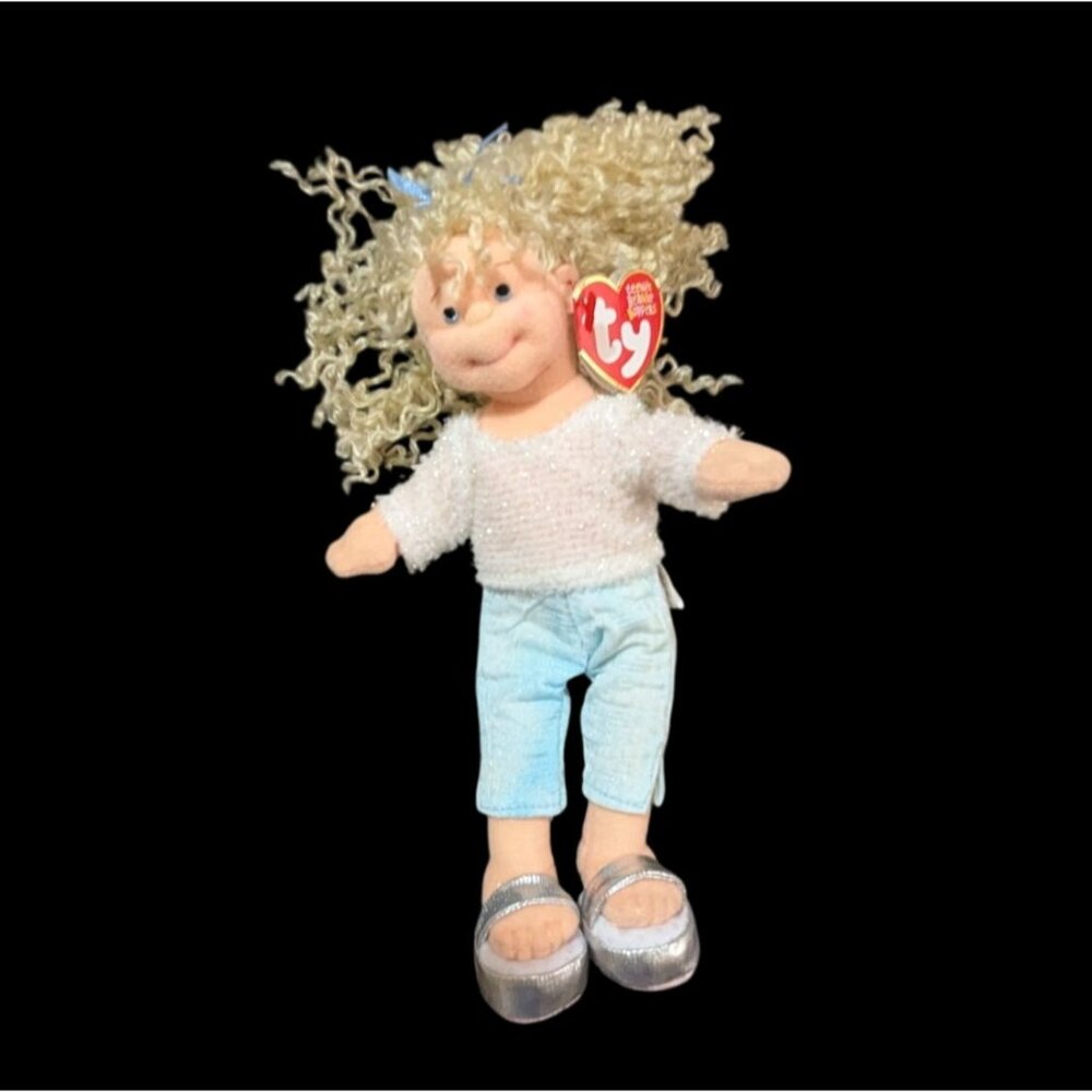 Ty Beanie‎ Boppers Sassy Star Plush Doll With Curly Blonde Hair & Sparkly Outfit